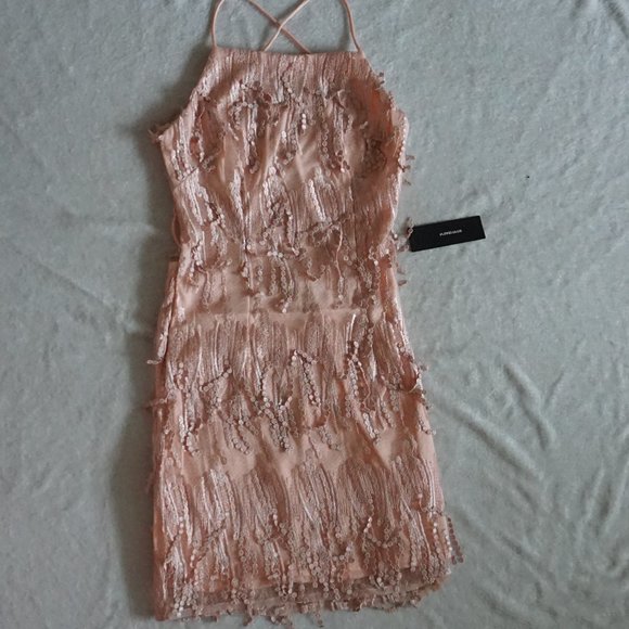 Lulu's Blush Pink Lace Up Dress - Picture 3 of 9